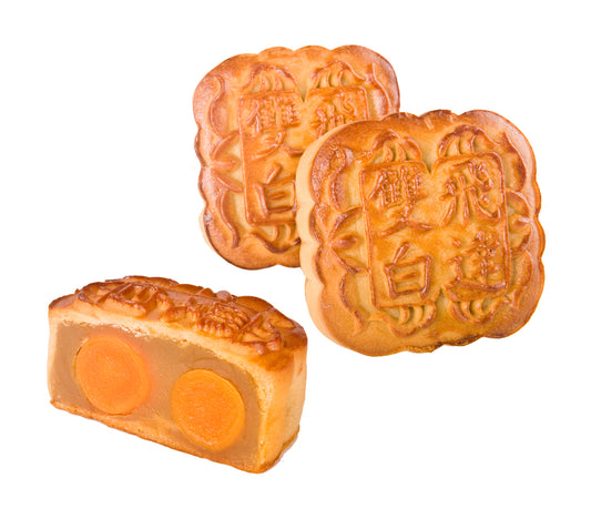 Large Mooncake Twin Yolk White Lotus Seed (4pk)